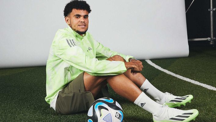 Liverpool star Luis Diaz models his new adidas X Crazyfast boots