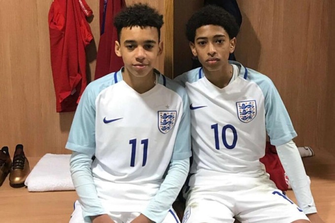 Bellingham (No. 10) and Musiala (No. 11) were both playing for the England U16 team. Photo: Sport Mail